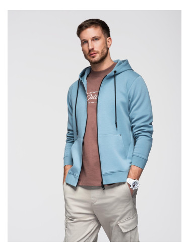 Ombre Unzipped hoodie sweatshirt in streetwear style - light blue