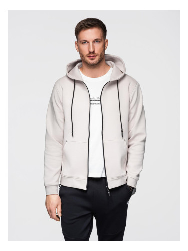 Ombre Sweatshirt unzipped hoodie in streetwear style - sand
