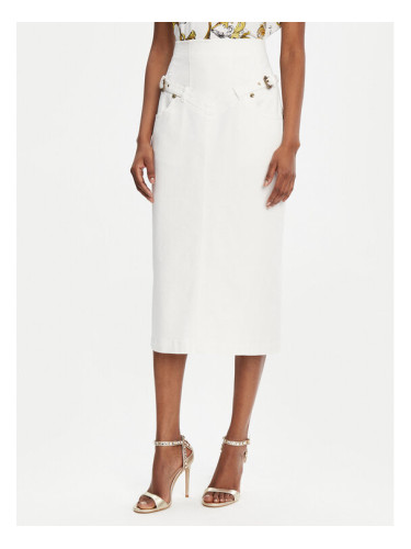Versace Jeans Couture Дънкова пола 78HAE85E Бял Regular Fit