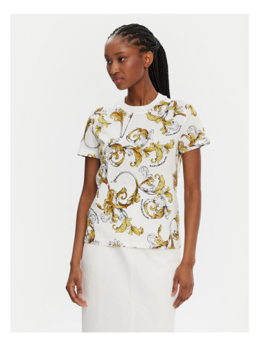 Versace Jeans Couture Тишърт 78HAH613 Бял Regular Fit