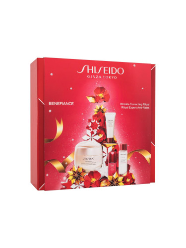 Shiseido Benefiance Wrinkle Correcting Ritual Подаръчен комплект дневен крем за лице Benefiance 50 ml + почистваща пяна за лице Clarifying Cleansing Foam 15 ml + тоник за лице Treatment Softener 30 ml + серум за лице Ultimune 10 ml