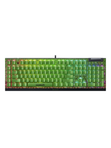  Механична клавиатура Razer - BlackWidow V4 X, Green, RGB, Minecraft Ed.