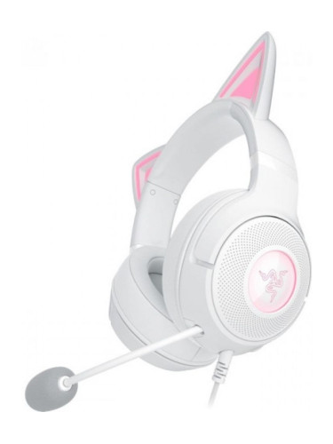 Гейминг слушалки Razer - Kraken Kitty V2, бели