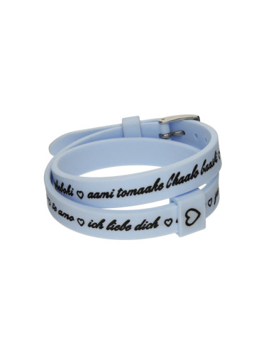 Дамска гривна il mezzometro I LOVE YOU SILVER - BRACCIALE IN SILICONE/SILICONE BRACELET