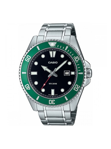 Мъжки часовник Casio MDV-107D-3AVEF Черен Сребрист (Ø 46 mm)