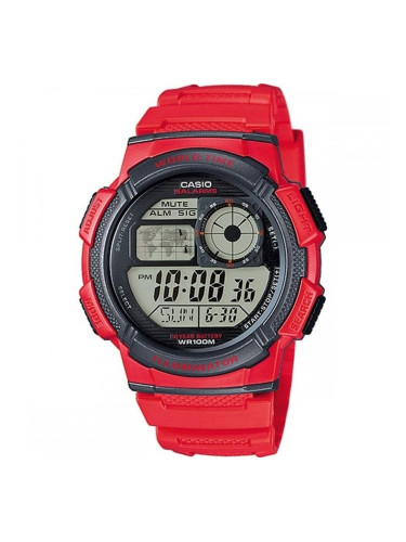 Мъжки часовник Casio WORLD TIME ILLUMINATOR Червен (Ø 43 mm)