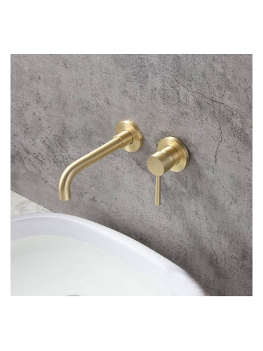 Стенен смесител за вграждане ARTEMIS злато мат