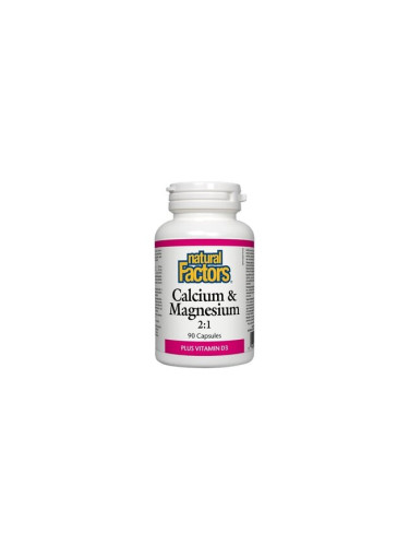 Калций и Магнезий+Витамин D3 376 mg 90 капсули | Natural Factors