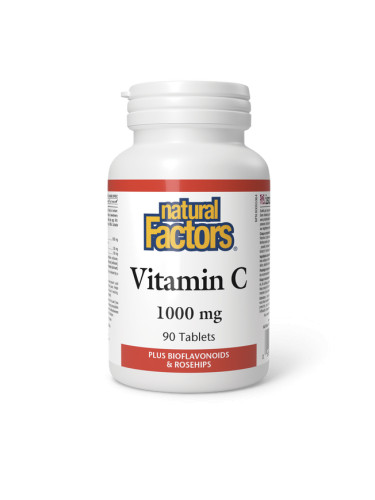 Витамин C 1000 mg (с шипка и Биофлавони) 90 таблетки | Natural Factors