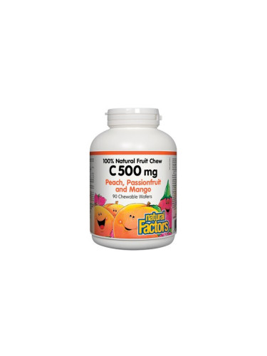 Витамин C 500 mg (тропически плодове) 90 дъвчащи таблетки | Natural Factors