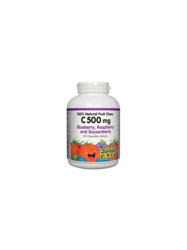 Витамин C 500 mg (горски плодове) 90 дъвчащи таблетки | Natural Factors