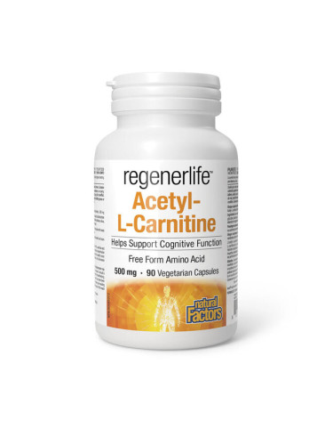 Regenerlife™Ацетил-Л-Карнитин 500 mg 90 капсули | Natural Factors