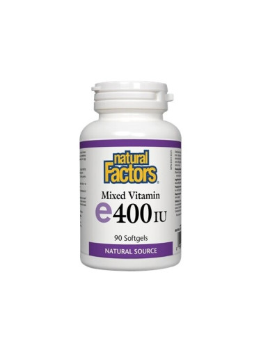 Витамин E  400 IU / 268 mg (токофероли микс) 90 софтгел капсули | Natural Factors