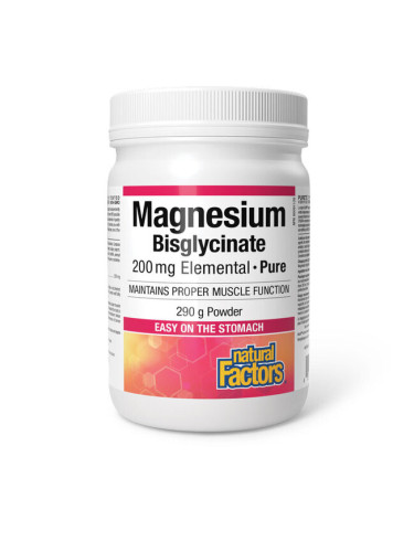 Магнезий (бисглицинат) 200 mg 290 g прах | Natural Factors