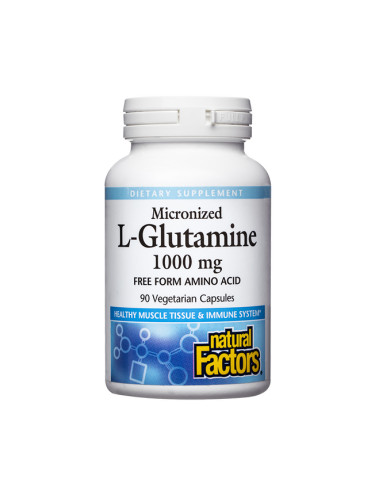 Л-Глутамин (Микронизиран) 1000 mg 90 V капсули | Natural Factors
