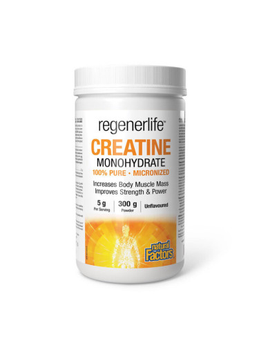 Regenerlife™ Креатин монохидрат (микронизиран) 5000 mg 300 g прах | Natural Factors