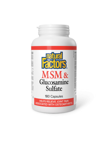 МСМ + Глюкозамин Сулфат 180 капсули | Natural Factors