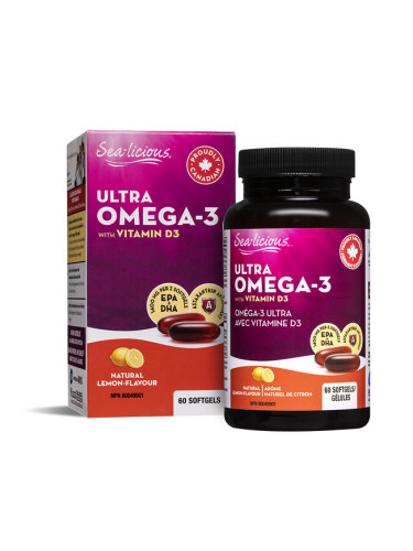 Sea-liciuous® Omega-3 1500 mg (EPA/DHA 500/200) + витамин D3 500 IU 60 софтгел капсули | Natural Fac