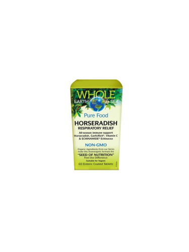 Whole earth and sea® Horseradish Respiratory Relief (Хрян Комплекс) 60 таблетки | Natural Factors