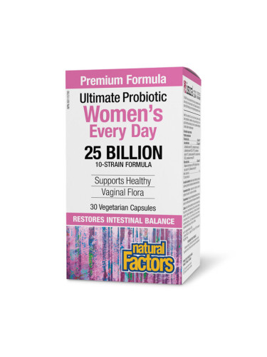 Пробиотик за Жени, 25 млрд. активни пробиотици, 10 щама формула 30 капсули | Natural Factors
