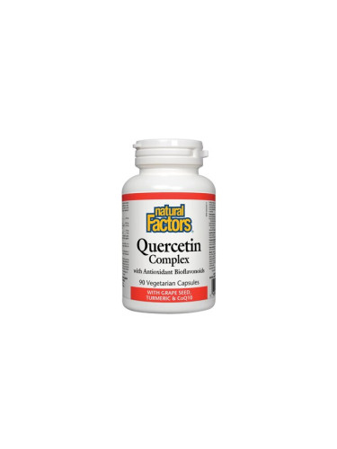 Кверцетин Комплекс с Биофлавоноиди (с гроздово семе, куркума, коензим Q10) 466 mg 90 V капсули | Nat
