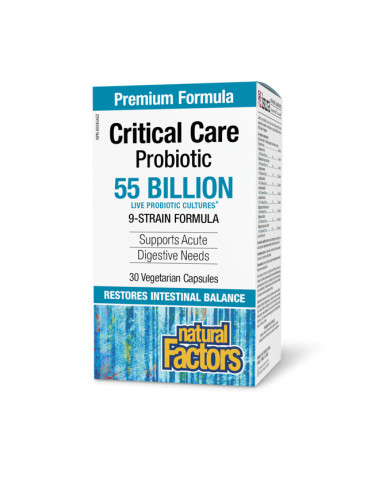 Critical Care Probiotic 55 млрд. активни пробиотици, 9 щама формула 30 V капсули | Natural Factors