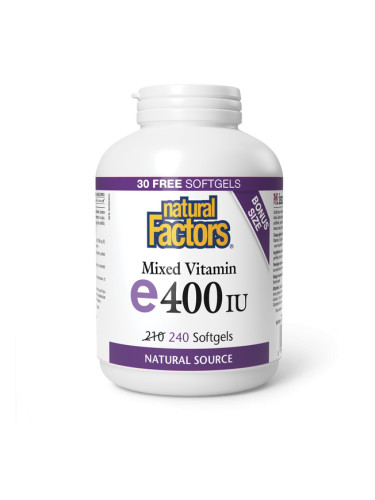 Витамин E 400 IU/ 268 mg (токофероли микс) 240 софтгел капсули | Natural Factors