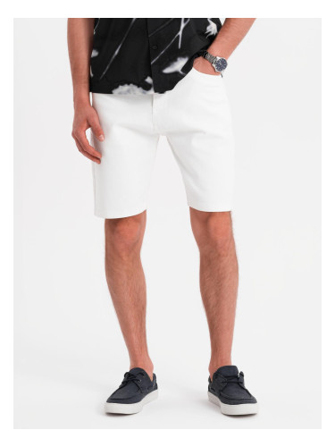 Ombre Men's denim shorts with a classic cut - white