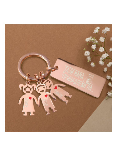 Ключодържател За мама с персонализирани фигурки на деца