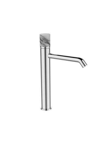 Висок смесител за мивка Joan хром/бял мрамор