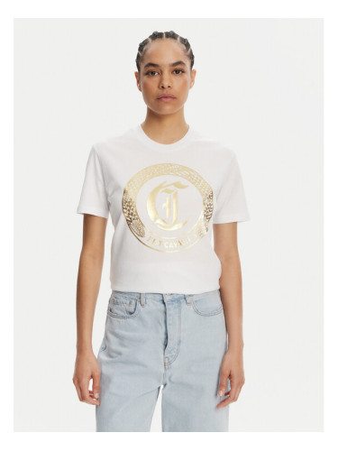 Just Cavalli Тишърт 78PAHT01 Бял Regular Fit