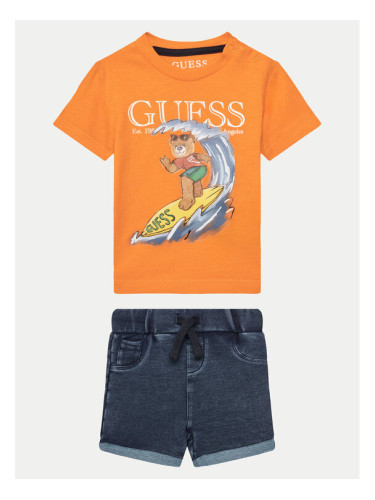 Guess Комплект тишърт и панталонки I5GG15 K8HM4 Оранжев Regular Fit