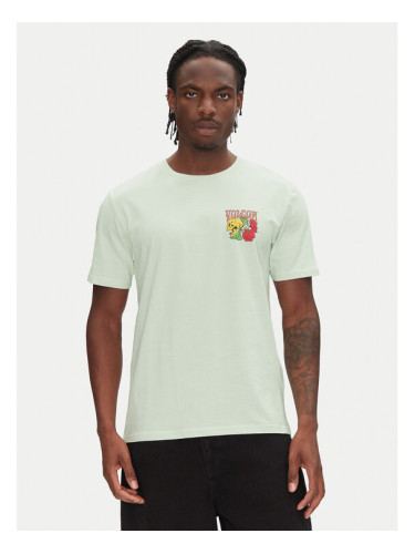 Volcom Тишърт Tooflow A3512551 Зелен Classic Fit