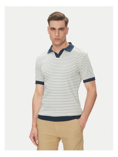 INDICODE Тениска с яка и копчета Toxi 41-130 Бежов Regular Fit