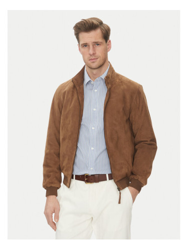 Serge Pariente Кожено яке Expo Vs Бежов Regular Fit