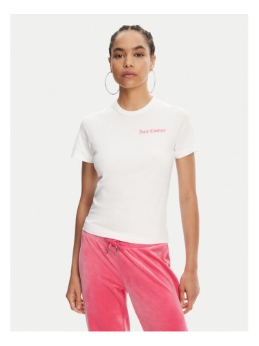 Juicy Couture Тишърт La Beach JCWCT125319 Бял Regular Fit