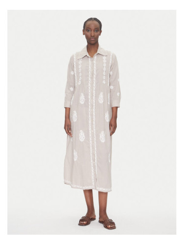 Selmark Лятна рокля BC196 Бежов Relaxed Fit