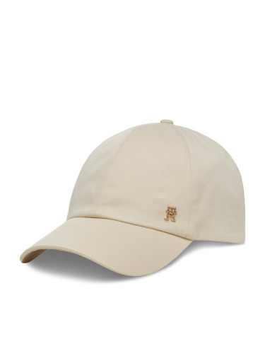 Tommy Hilfiger Шапка с козирка Elevated Chic Soft Cap AW0AW17138 Екрю