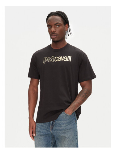 Just Cavalli Тишърт 78OAHT16 Черен Regular Fit