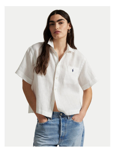 Polo Ralph Lauren Риза 211965847001 Бял Relaxed Fit