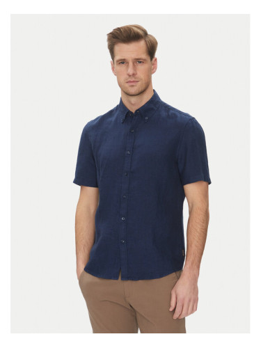 Michael Kors Риза CS1400I4YT Тъмносин Slim Fit