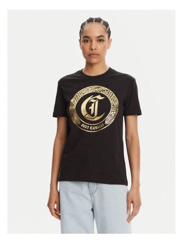 Just Cavalli Тишърт 78PAHT01 Черен Regular Fit