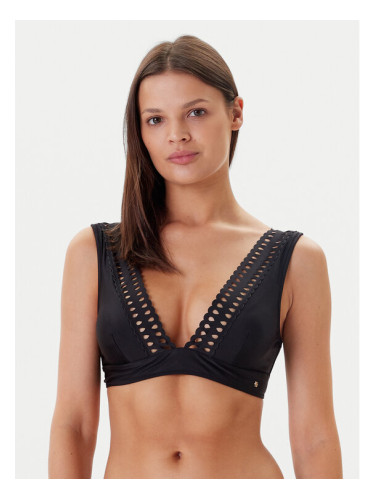 BOSS Горнище на бански Eyelet 50540665 Черен