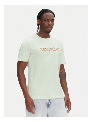 Volcom Тишърт Crazybal A3512554 Зелен Classic Fit