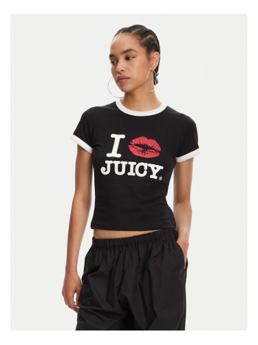 Juicy Couture Тишърт I Kiss JCWCT125318 Черен Slim Fit