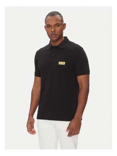 Versace Jeans Couture Тениска с яка и копчета 78GAGT08 Черен Regular Fit