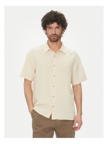 Jack & Jones Риза Dobby 12277184 Бежов Relaxed Fit