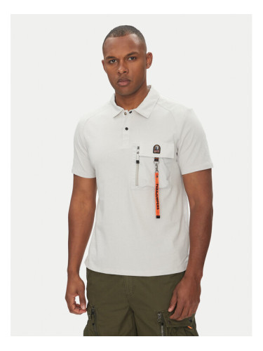 Parajumpers Тениска с яка и копчета Rescue 25SMPMPORE10 Сив Regular Fit