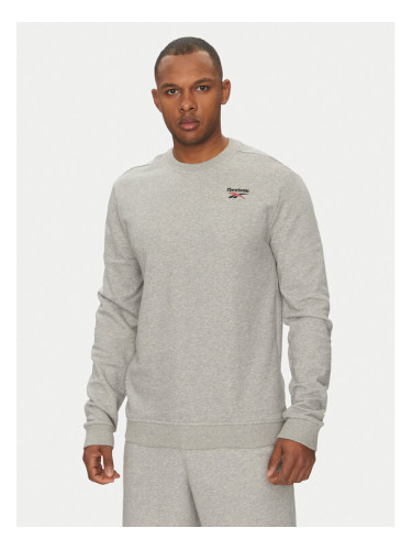 Reebok Суитшърт Logo Crew 100221789 Сив Regular Fit