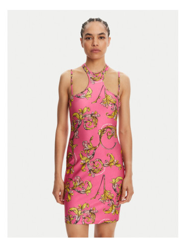 Versace Jeans Couture Коктейлна рокля 78HAO914 Розов Slim Fit